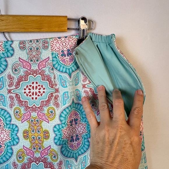 Talbots Womens Knee Length Pencil Skirt Elastic side Sz 14P Preppy Spring Resort - Picture 10 of 13